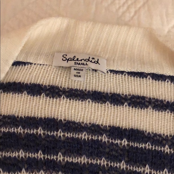 Splendid Blue & White Grandpa Sweater - Picture 5 of 5